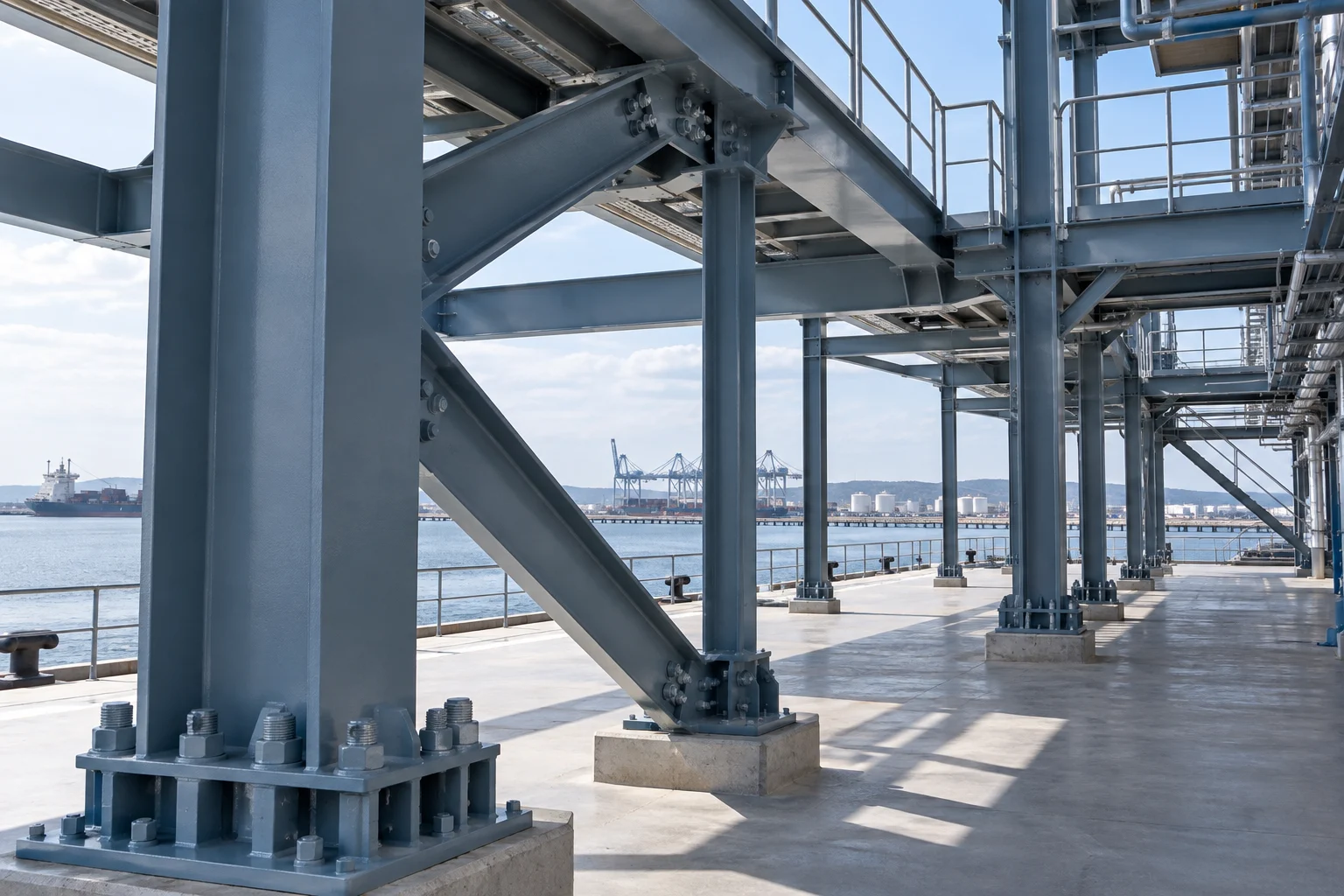 Above-water marine atmospheric steelwork — AI illustration