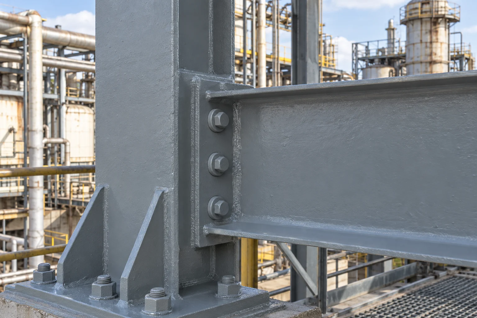 Existing steelwork maintenance and refurbishment — AI illustration