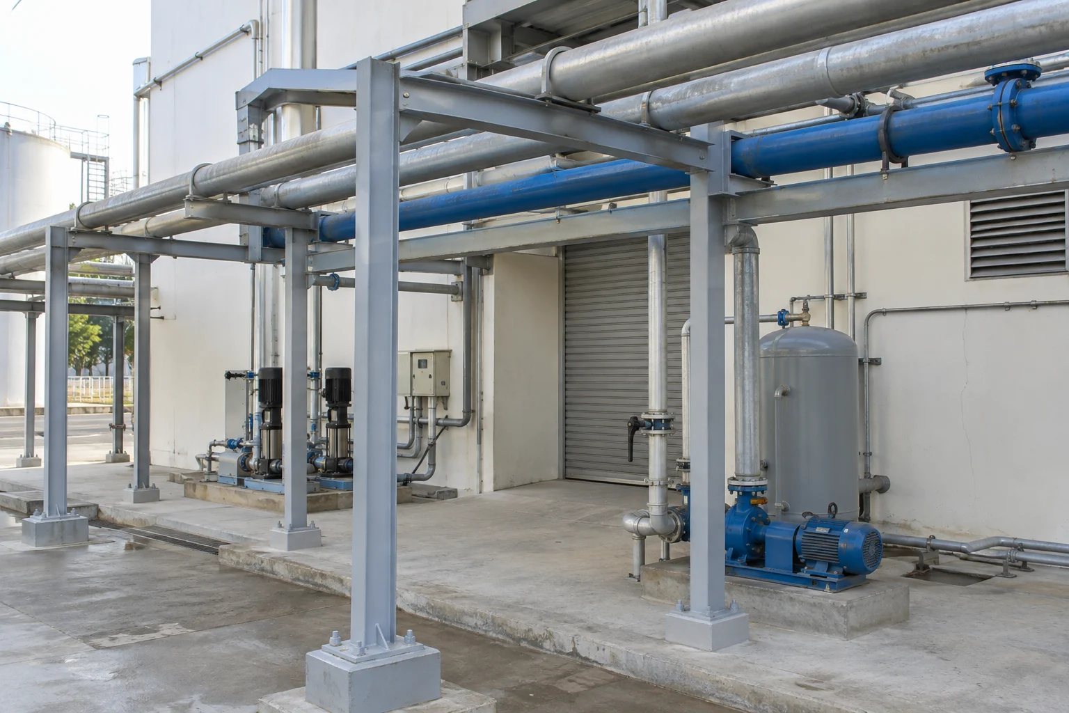 Practical epoxy protection for industrial utility steelwork — AI illustration